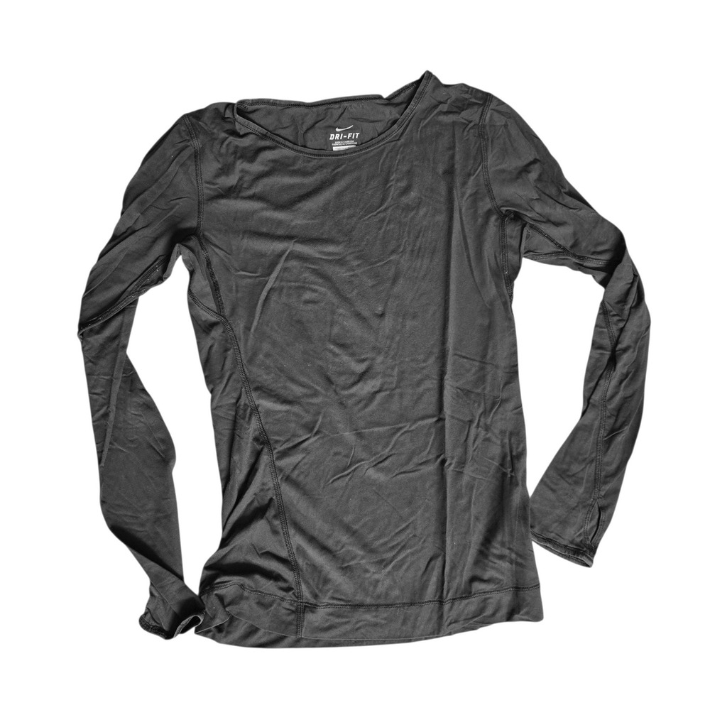 Nike Dri-FIT Womens Long Sleeve Training Top Black Thumbholes Size L RN56323‎